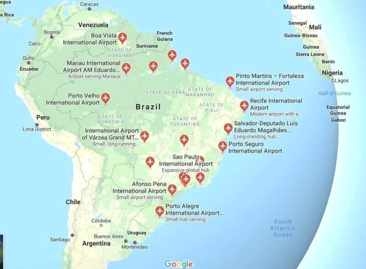 Mappa degli aeroporti del Brasile