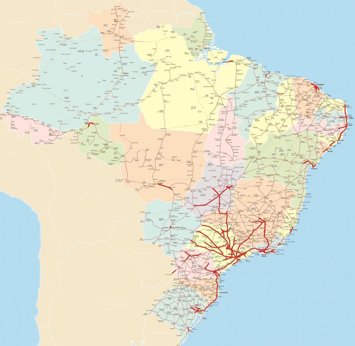 Mappa delle autostrade del Brasile