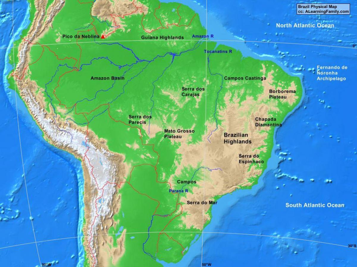 Montagne in Brasile mappa