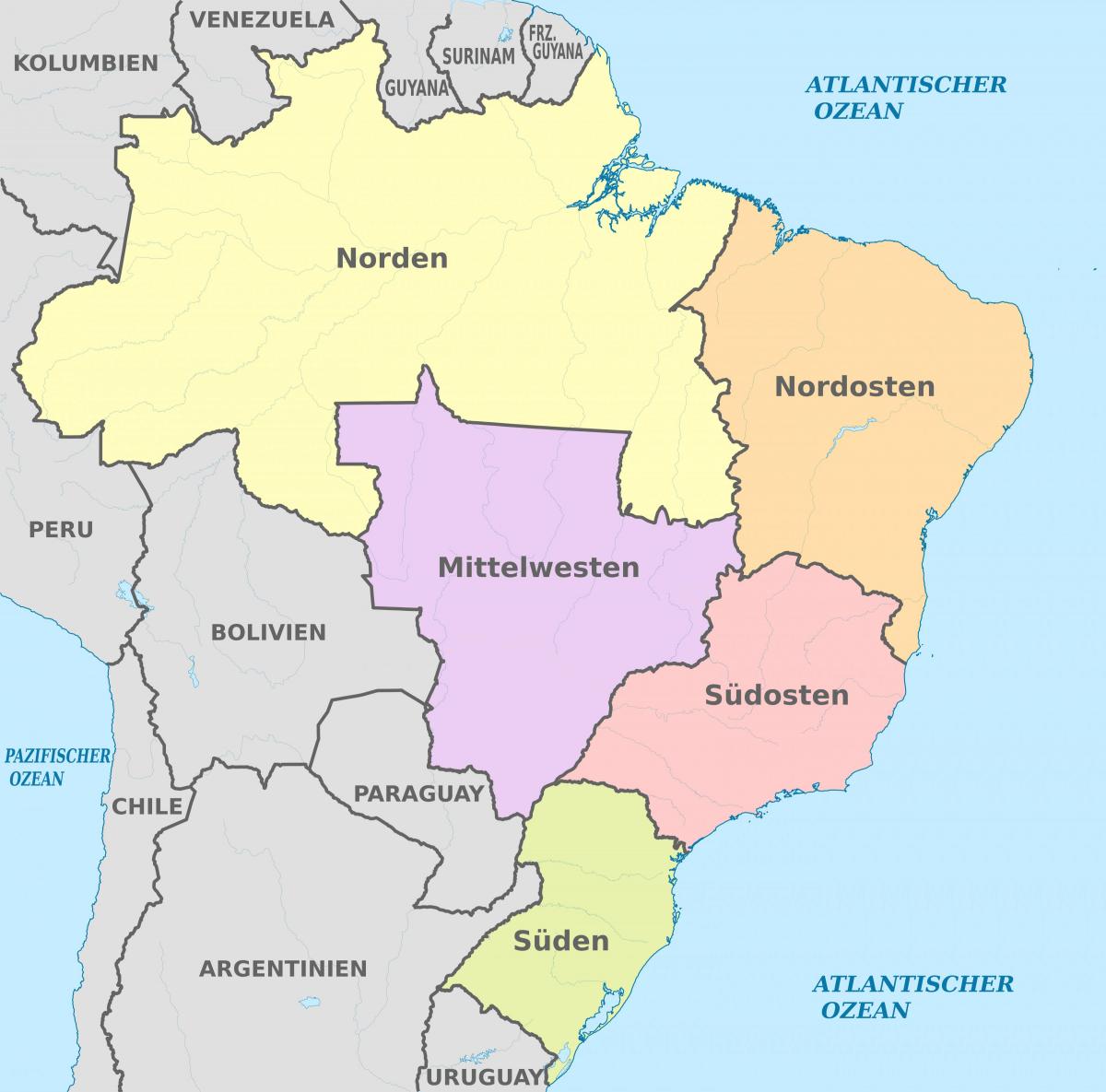 Mappa delle zone del Brasile