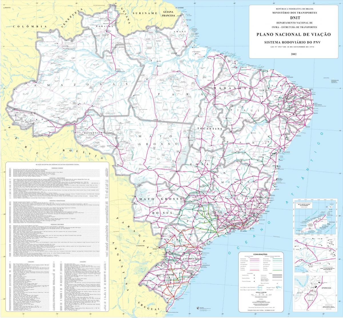 Mappa stradale del Brasile