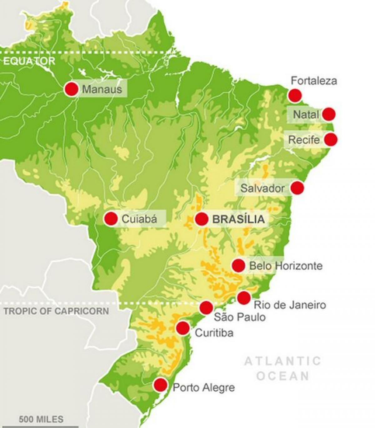 mappa degli stadi di Brasile