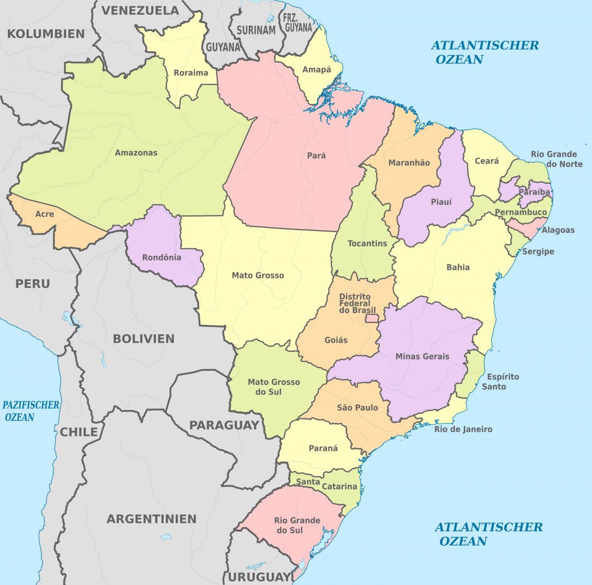 Mappa dello stato del Brasile
