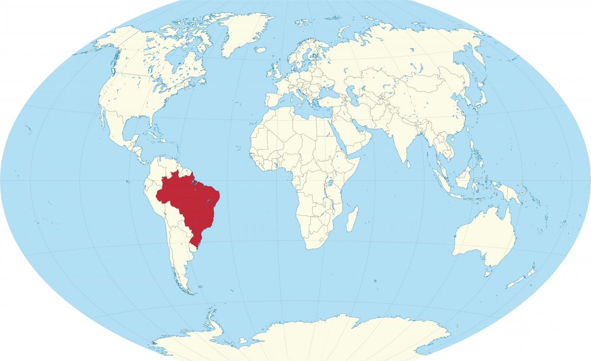 Posizione del Brasile sulla mappa del mondo